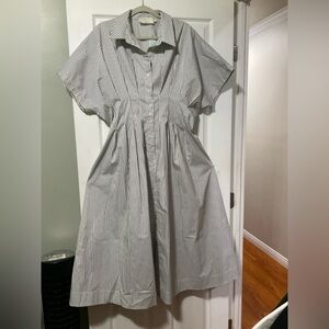 Striped Gray Shirt Dress